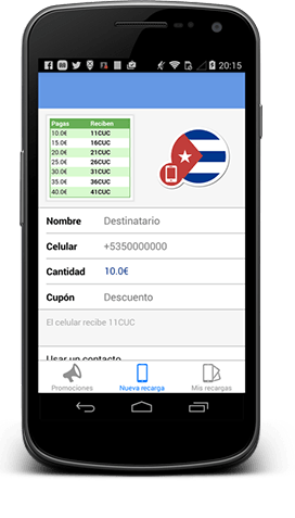 El comparador de recargas a Cuba